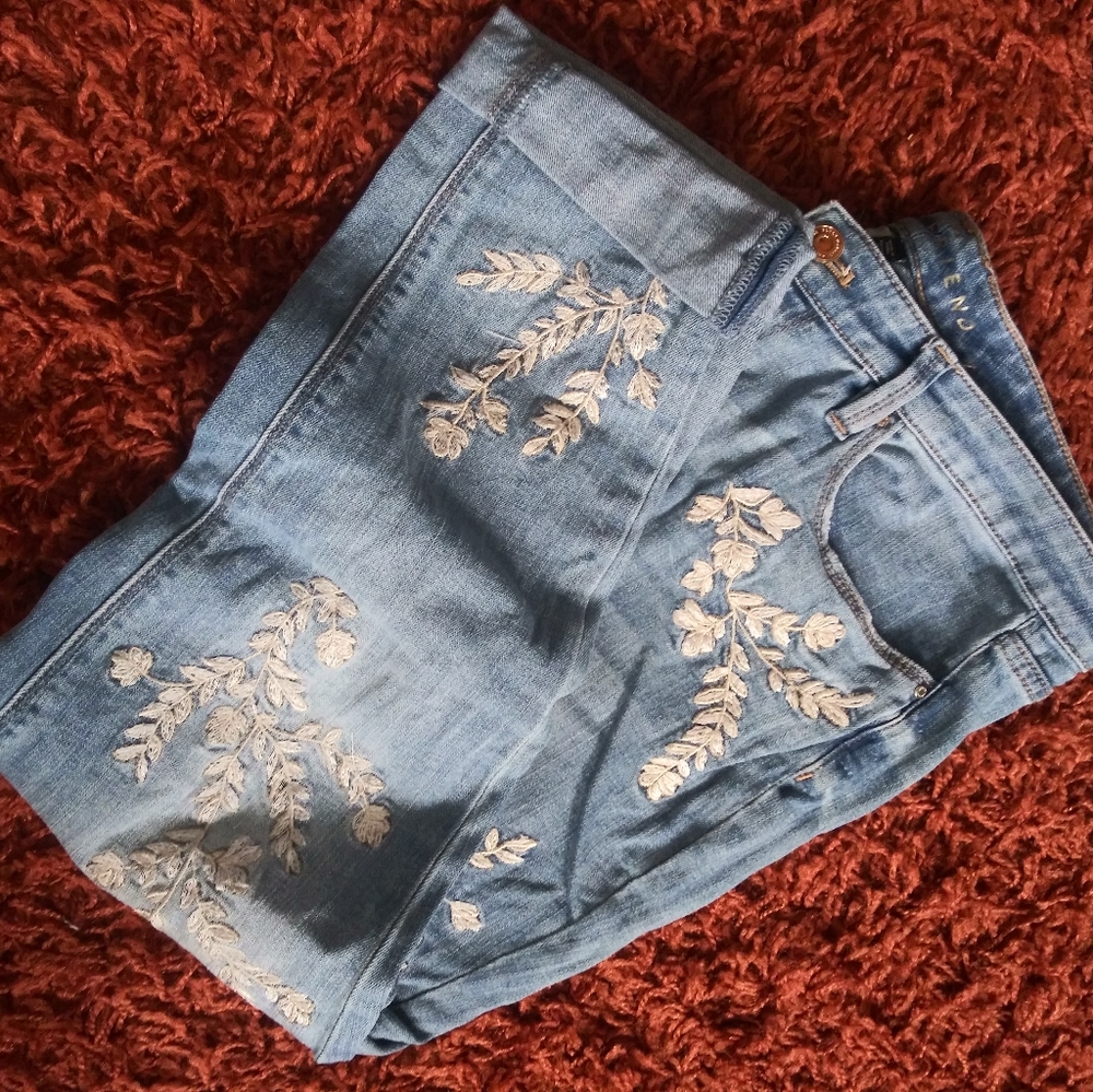 Girlfriend Style Embroidered Denim